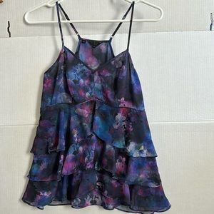 Xs guess multicolor flower zip up tank
